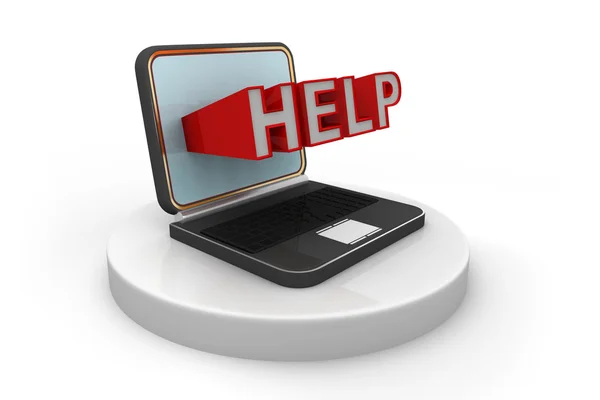 Laptop  and  Help — Stock Photo, Image
