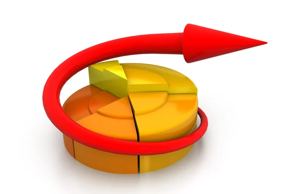 3d business growth  pie graph — Stock Photo, Image