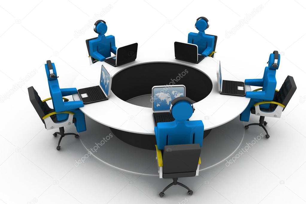3d people working on office