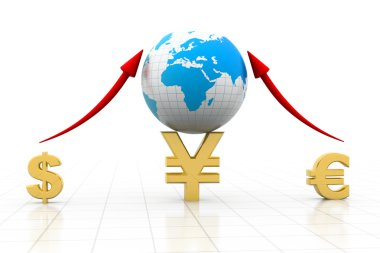 küresel para birimleri ile iş grafiği