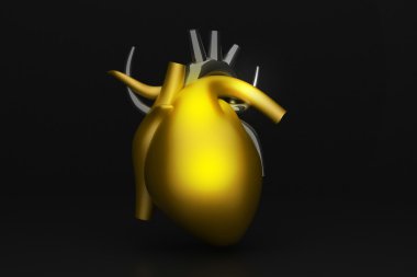 golden insan kalp 3D render