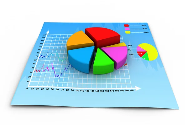 3D-Tortendiagramm für Geschäftswachstum — Stockfoto