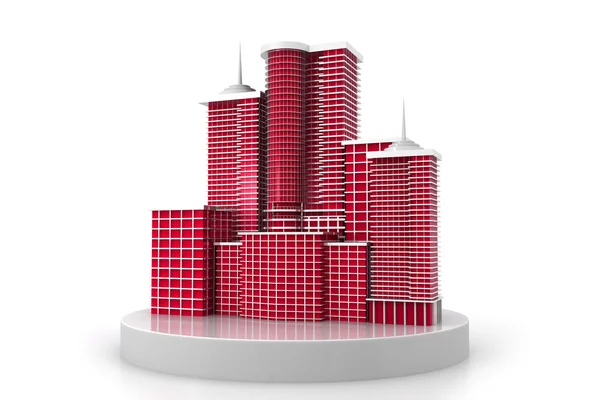 3D felhőkarcoló építési — Stockfoto
