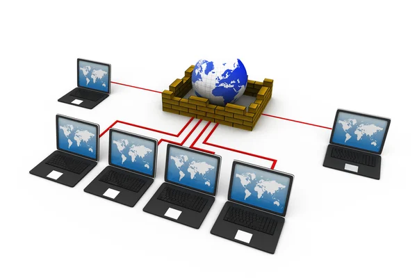 Computer netwerk en internet communicatie — Stockfoto