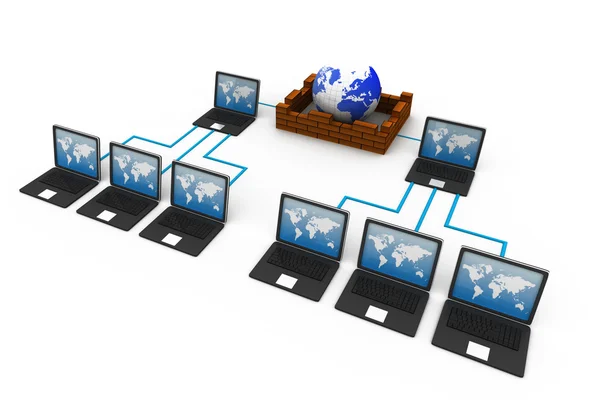 Computer Network and internet communication concept — Stock Photo, Image