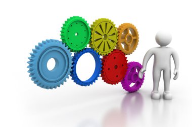 dişli mekanizması ile 3D adam