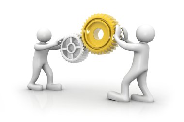 dişli mekanizması ile 3D adam