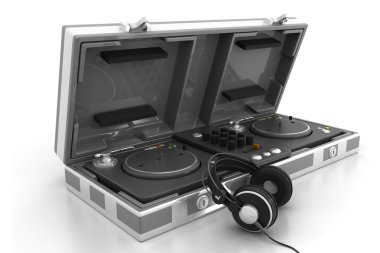 uçuş durumda ve pikap headphone ile