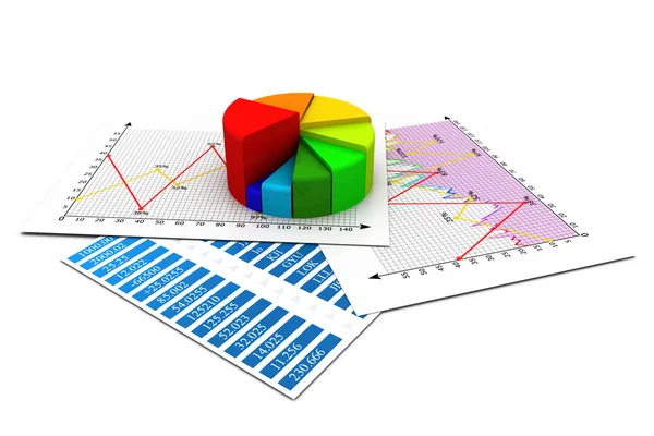 Rapporto aziendale, grafici grafici — Foto Stock