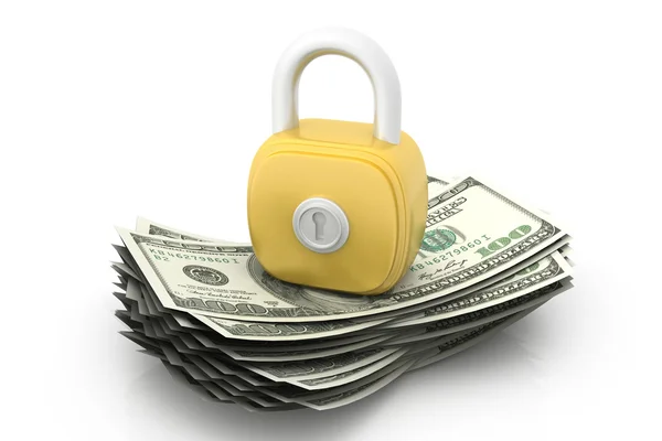 Dollars and lock — Stock Photo, Image