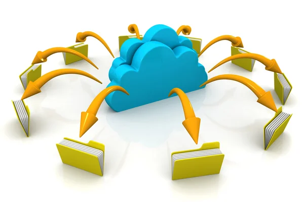 File storage, sharing,  in cloud computing — Stock Photo, Image