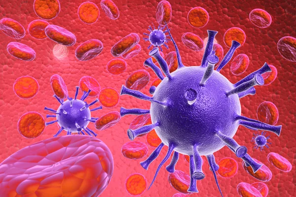 kırmızı kan hücreleri ile virüs