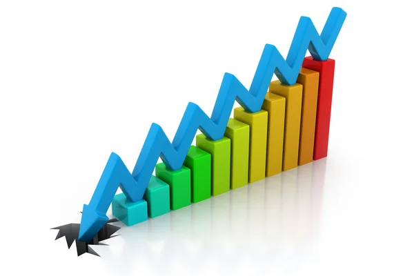 Gráfico que muestra el declive empresarial —  Fotos de Stock