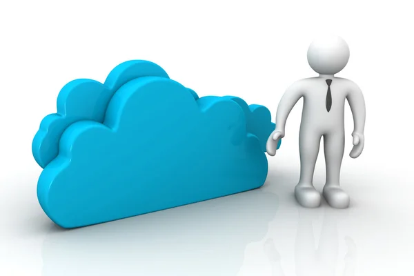 Cloud met man — Stockfoto