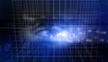 bir insan gözü ile dijital veri