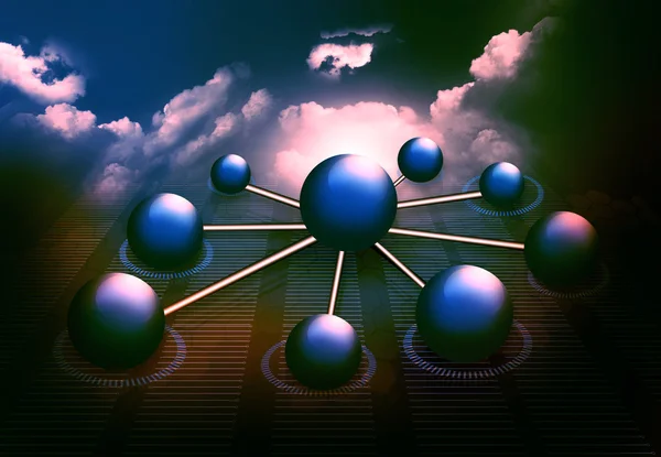 Molécula e rede de negócios — Fotografia de Stock