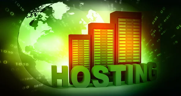 Hosting with computer servers — Stock Photo, Image