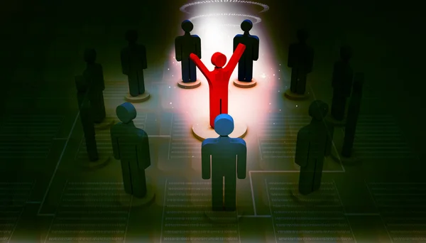3d person icon leadership and team — Stock Photo, Image