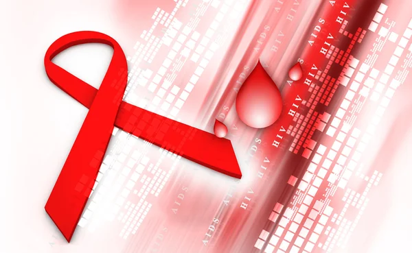 Červená stuha hiv, aids abstraktní pozadí — Stock fotografie