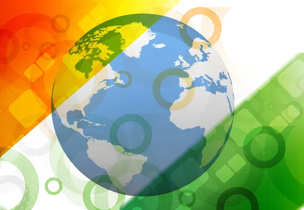 Globe on Indian flag background — Stock Photo, Image