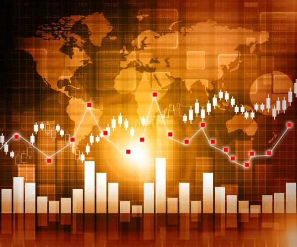 Hisse senedi grafik ve çubuk grafik — Stok fotoğraf