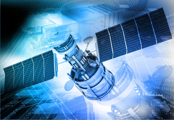 Communication satellite on technology — Stock Photo, Image