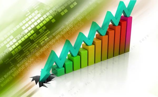 Grafico che mostra il declino delle imprese — Foto Stock