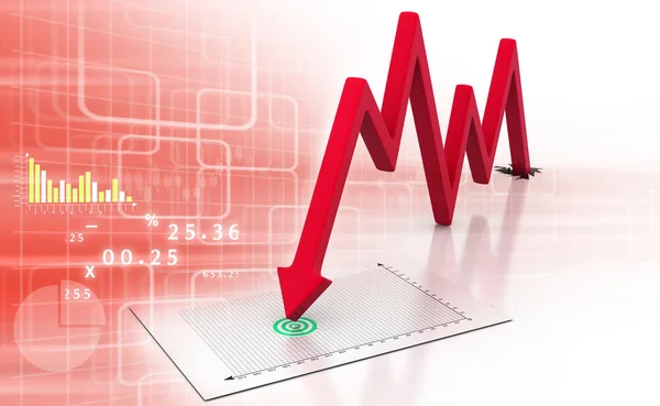 Pilen diagrammet visar business nedgång — Stockfoto