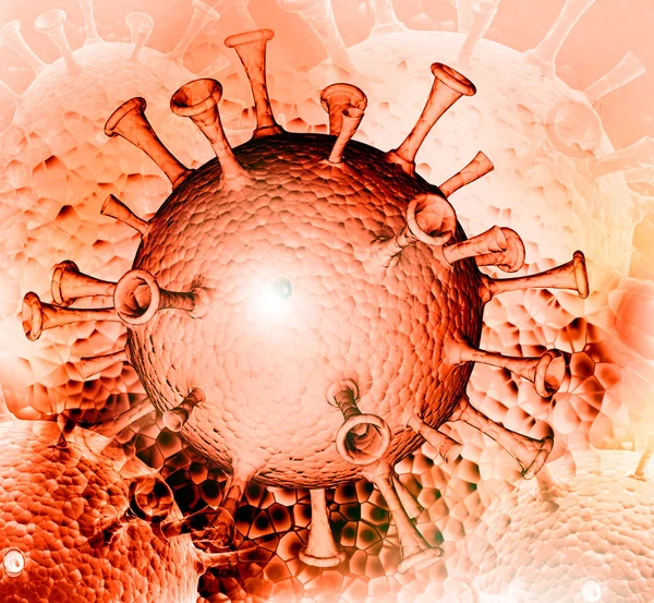 Rendering 3d del virus — Foto Stock