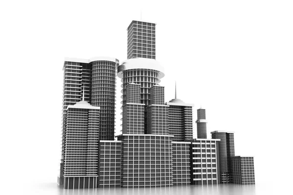 3D skyline city — Stockfoto