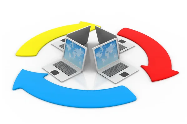 File sharing concept, Data transferring — Stock Photo, Image