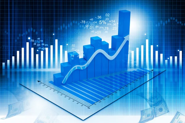 Gráfico de negocios sobre fondo financiero abstracto —  Fotos de Stock