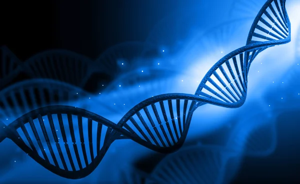 Molekuly DNA na modré — Stock fotografie