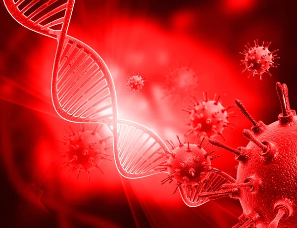 Virus serangan pada DNA — Stok Foto