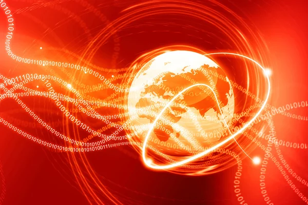 Earth globe with digital fibers — Stock Photo, Image