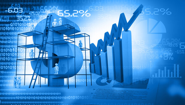 Financial graph chart