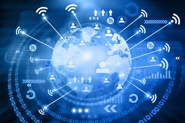 Wifi connection on world earth — Stock Photo, Image