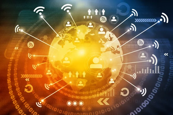 Wifi connection on world earth — Stockfoto