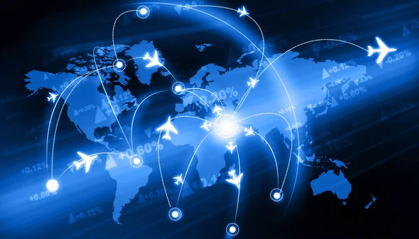 Global travel network — Stockfoto