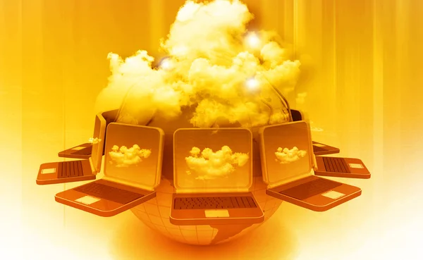 Red de computación en nube — Foto de Stock