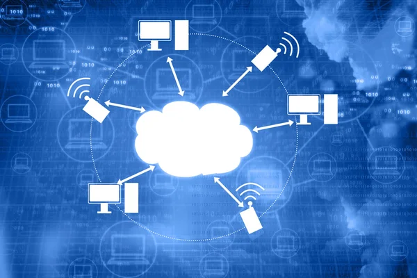 Rede de computação em nuvem — Fotografia de Stock