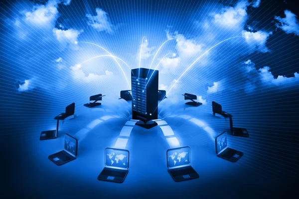 Rete di cloud computing — Foto Stock