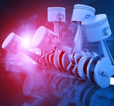 3D motor piston ve çarkları