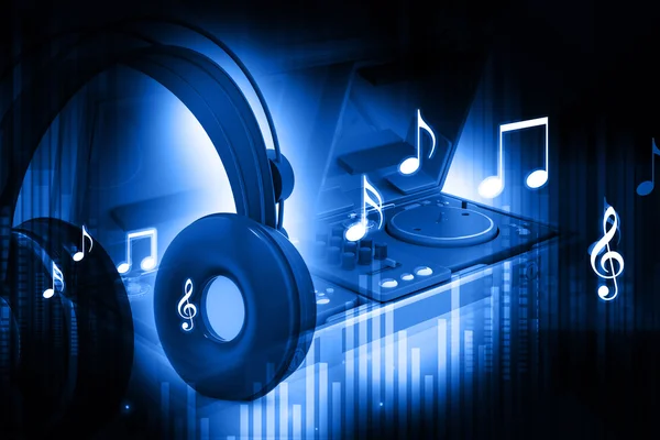 Dj mixer with headphones — Stock Photo, Image