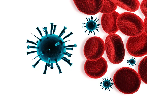 Virus infection of blood cells — Stock Photo, Image