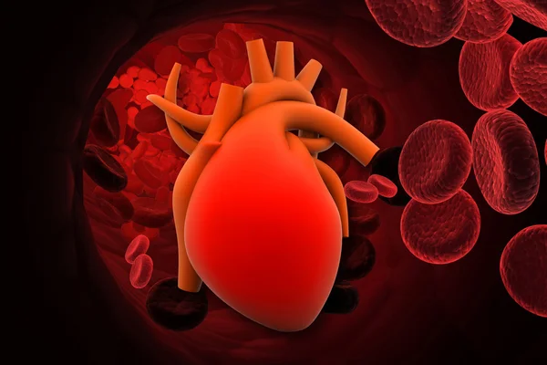 Corazón con glóbulos rojos —  Fotos de Stock
