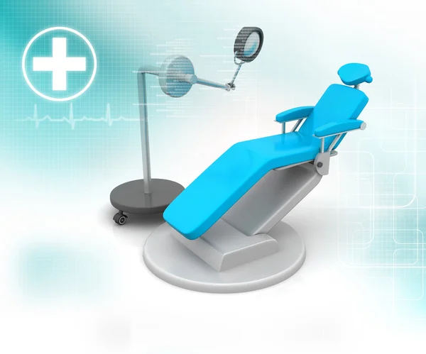 Blauer Zahnarztstuhl auf blauem medizinischen Hintergrund — Stockfoto