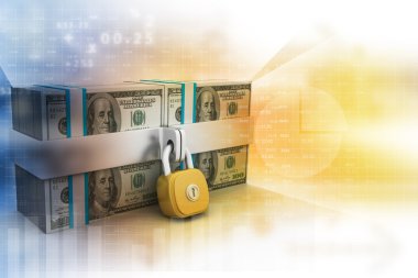 Dolar ve kilit yığını