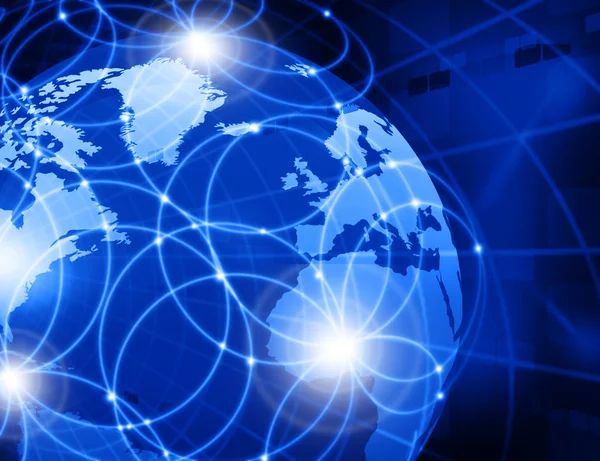 グローバル ビジネス ネットワークの未来的な背景 — ストック写真