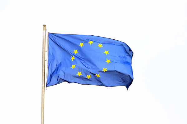 European Union flag isolated on white.